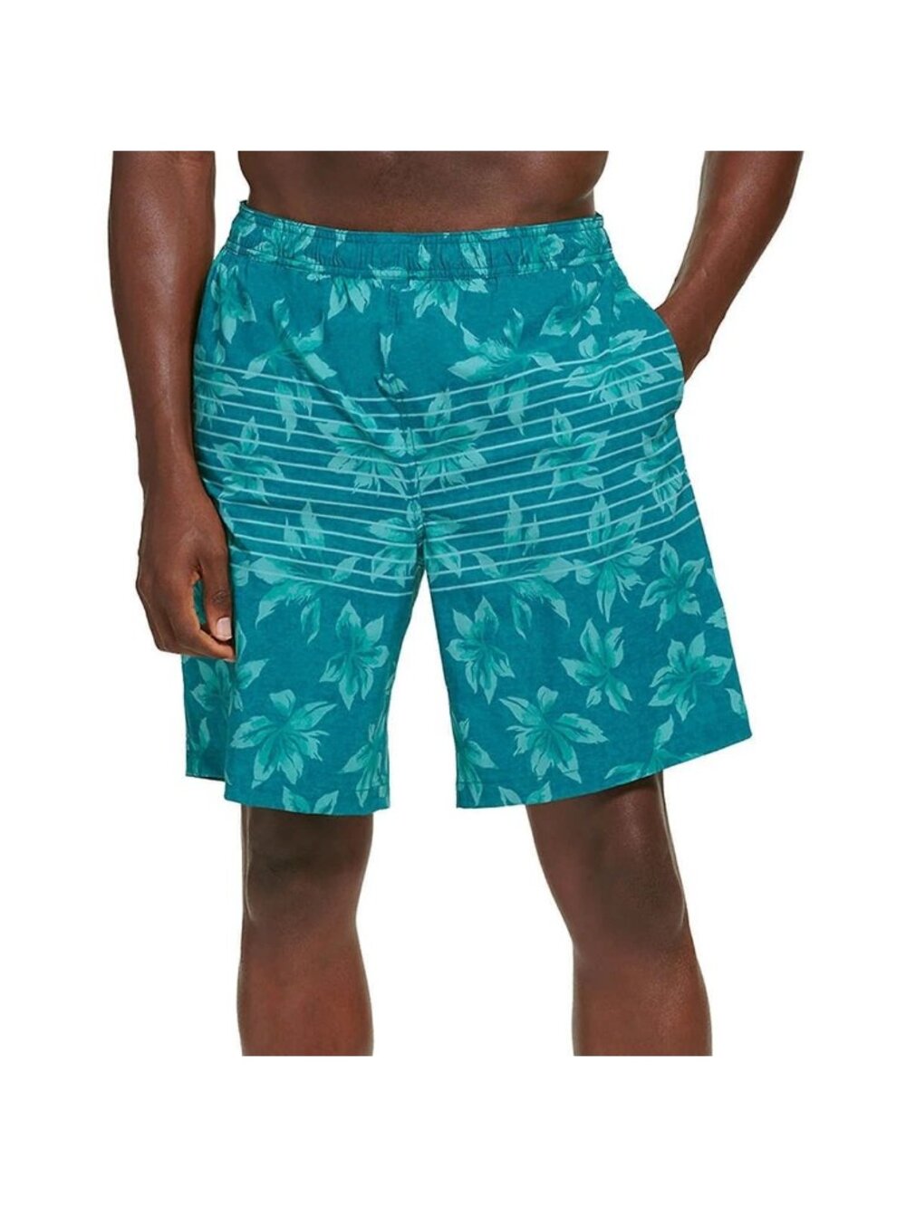 NWT Kirkland Signature Men's XXL Swim Shorts Teal Floral Print